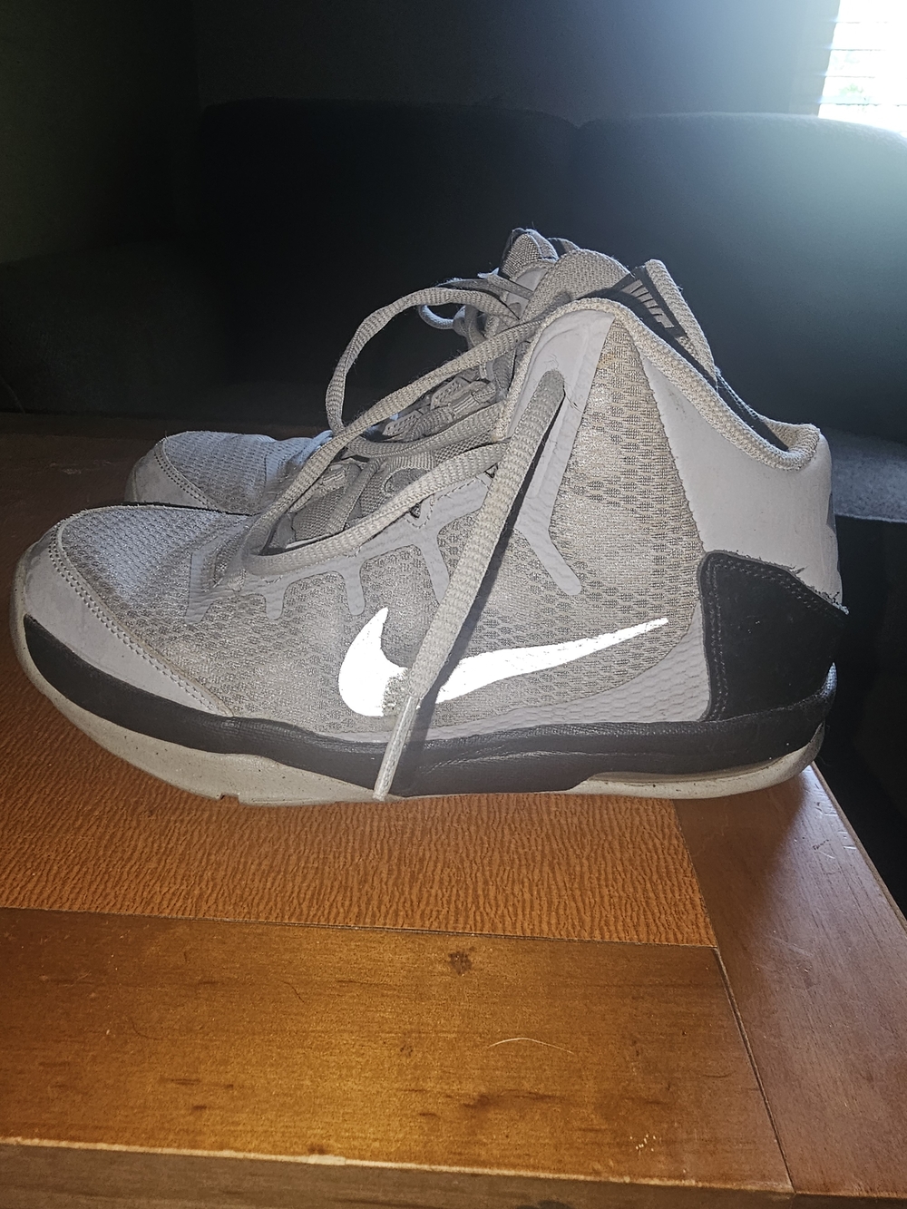 Nike Kids Gray and Black High-Top Sneakers
